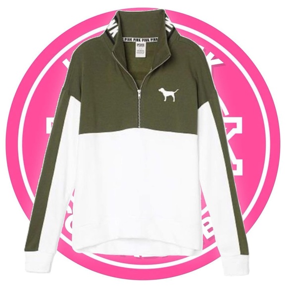 PINK Victoria's Secret Sweaters - VS PINK 1/4 ZIP UP CREW NECK